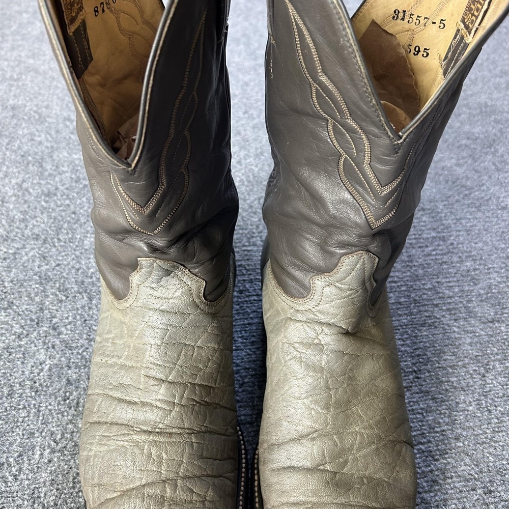 Hondo Boots Vintage Exotic Leather Cowboy Western Boots Gray USA Mens 12D - Picture 9 of 16